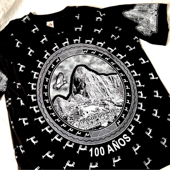 Rare Vntg Full Llama graphic T-shirt from Machu Picchu Cusco Peru full graphic - Picture 5 of 13